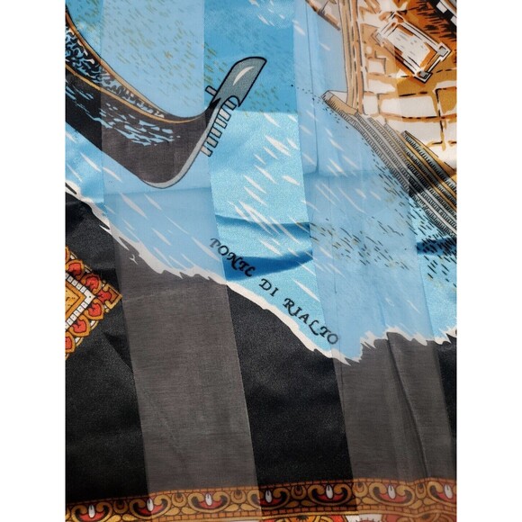 Vintage Shawl Venezia. Venezia Print. Vintage Shawl. Vintage scarf. Italy shawl. - Picture 2 of 5